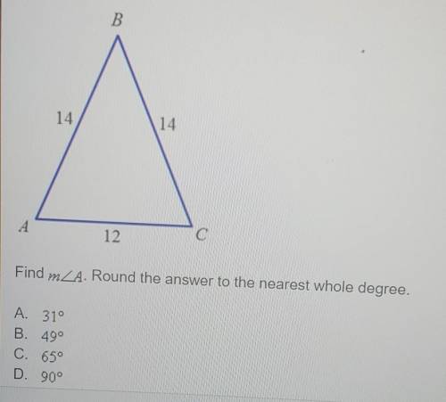 Find measurement of angle A. PLEASE HELP ME ​