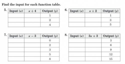 I AM GIVING BRAINLIEST TO WHOEVER ANSWERS ALL OF THE FUNCTION TABLES! YOU DON'T NEED TO SHOW YOUR W