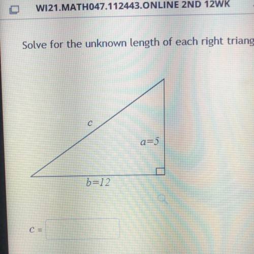 30 points! solve for the unknown length of each right triangle