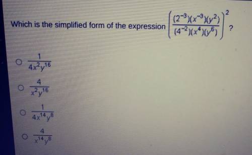 Plz help me 50 points Which is the simplified form of the expression​