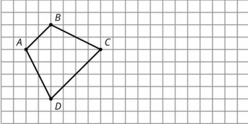 On the grid, draw a scaled copy of quadrilateral ABCD using a scale factor of 1/2.
