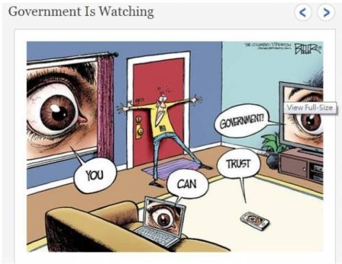 WILL MARK BRAINLIEST IF CORRECT TYYY!! What is the theme in the comic Government is Watching?

P
