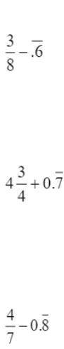 Simplify ech answer into a fraction, Show all work please!