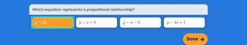 Which equation represents a proportional relationship?