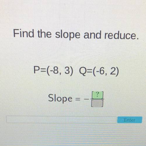 Find the slope and reduce.
P=(-8, 3) Q=(-6, 2)