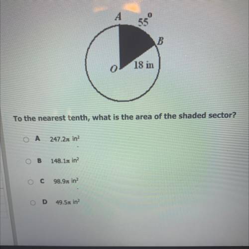 To the nearest tenth, what is the area of the shaded area help please