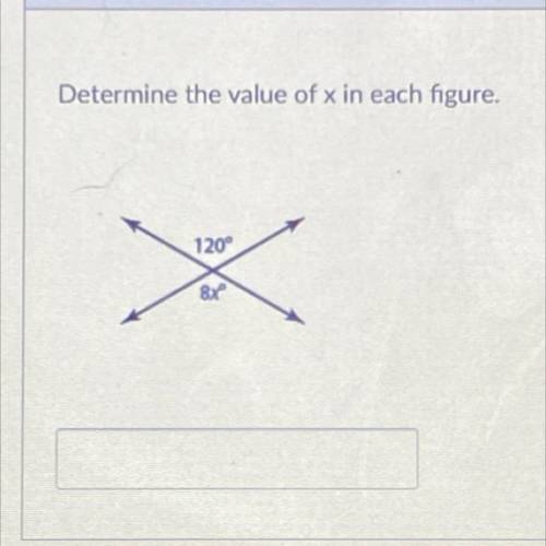 Determine the value of x in each figure.
