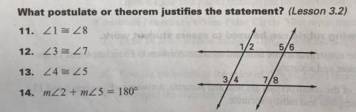 Please help!!! What postulate or theorem justifies the statements?