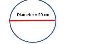 In terms of π, what is the area of the circle? A) 25π cm2 B) 100π ft2 C) 625π cm2 D) 1000π cm2