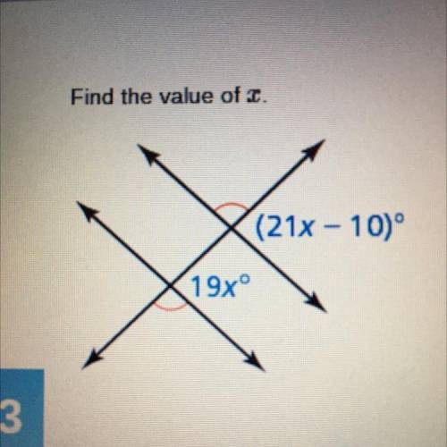 Find the value of x
(21x - 10)
19xº