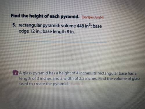 There was no actually pyramid for these questions it tells you the measurements in the problem thou
