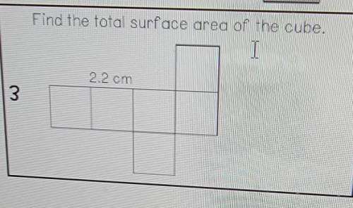 Find the total surface area of the cube ​