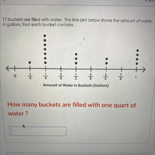 How many buckets are filled with one quart of water