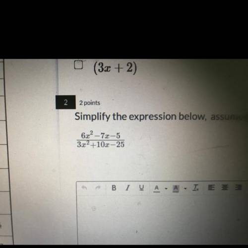 Simply the expression below, assume the denominator does not equal zero