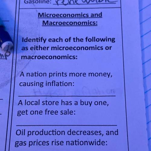 Microeconomics and

Macroeconomics:
Identify each of the following
as either microeconomics or
mac