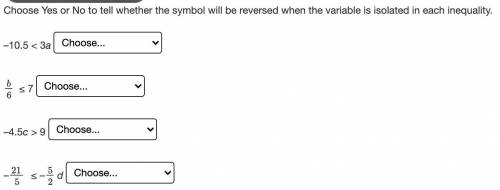 Choose Yes or No to tell whether the symbol will be reversed when the variable is isolated in each