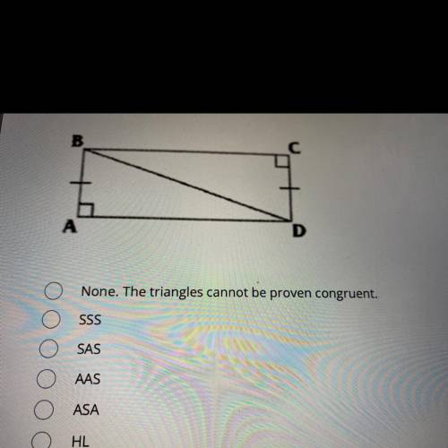 Which postulate, if any can be used to prove the triangles congruent
