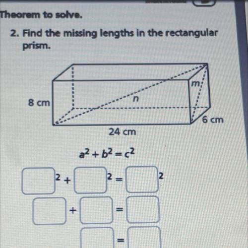 Find the missing lengths in the rectangular prism