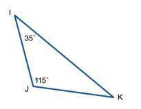 What is the measure of the missing angle in the triangle below? (Write just the number with NO titl