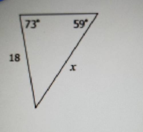 Use the law of sines to solve for x​