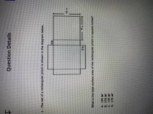 The net of a rectangular prism as shown in the diagram below what is the total surface area of the