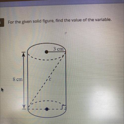 For the given solid figure find the value of the variable