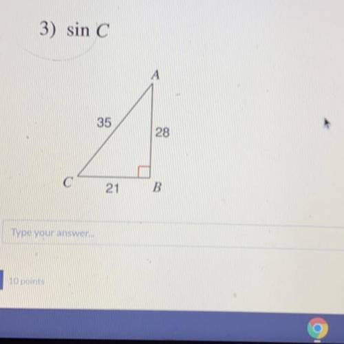 Find sin C from the triangle pictured above