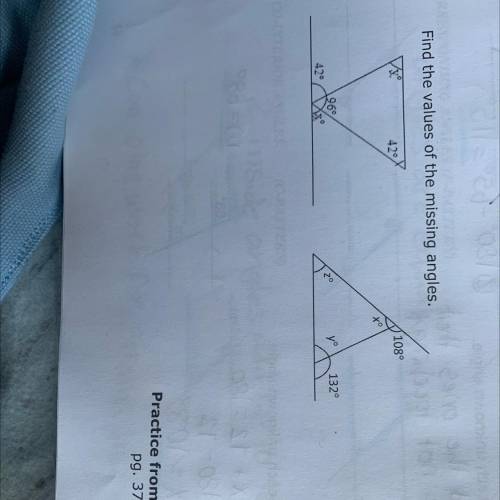 Find the values of the missing angles
HELP PLEASE DO ANY! I’ll give you brilliance