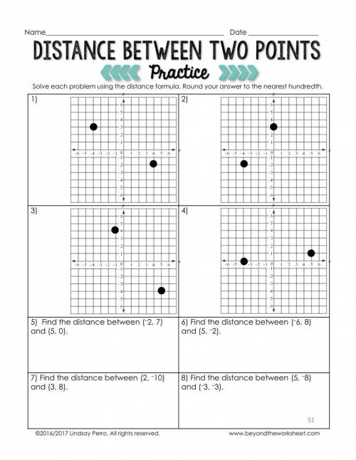Practice Distance between two points need help!!