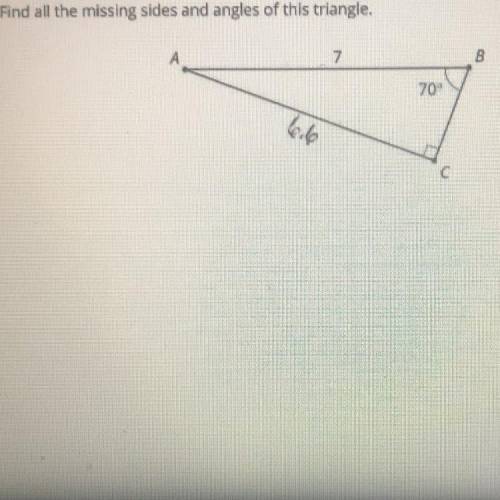 Find the missing sides and angles of this triangle￼