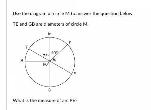 What is the measure of arc PE?