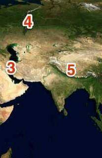 Which number represents the continent on which the Himalaya Mountains is found...

THE NUMBER