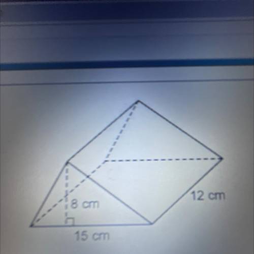 What is the volume of the triangular prism?

A) 180 cm
B) 360 cm
C) 720 cm
D) 1440 cm