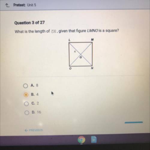 What is the length of GN, given that figure LMNO is a square?
