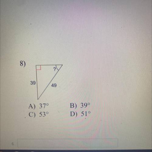 Find the measure of the indicated angle to the nearest degree