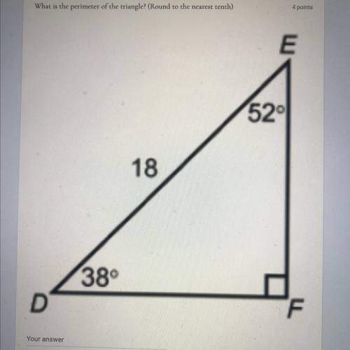 PLEASE HELP I NEED TO PASS

What is the perimeter of the triangle? (Round to the nearest tenth)