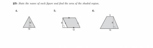I need help with number 4, find the area, thank you