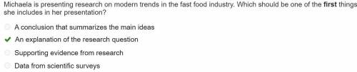 Michaela is presenting research on modern trends in the fast food industry. Which should be one of t