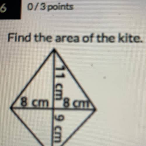 Find the area of the kite.