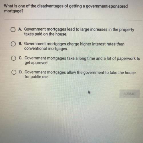 What is one of the disadvantages of getting a government-sponsored mortgage￼?