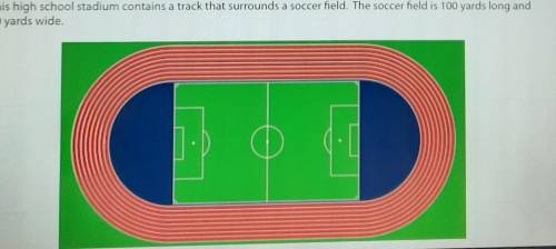This High School stadium contains a track that surrounds a soccer field the soccer field is 100 yar