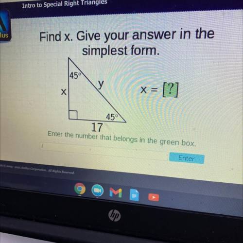 Find x. Give your best answer in the simplest form