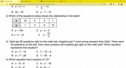 3) Sahil got 28 questions right on the math test. Angelina got 7 more wrong answers than Sahil. The