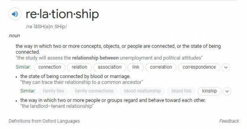 Define the term relationship ​