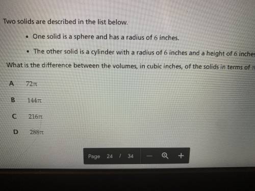 What is the difference between the volume , in cubic inches, of the solids in terms of pie