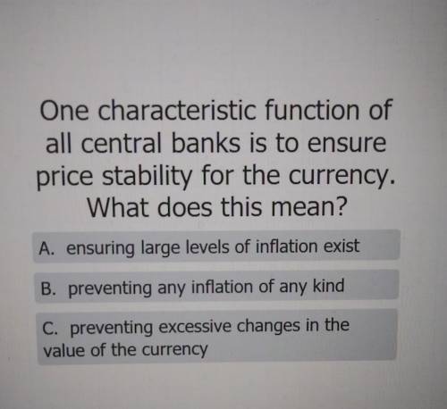 One characteristic function of all central banks is to ensure price stability for the currency. Wha