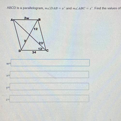 ABCD is a parallelogram, m