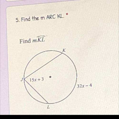 Find arc KL(real answers only please)