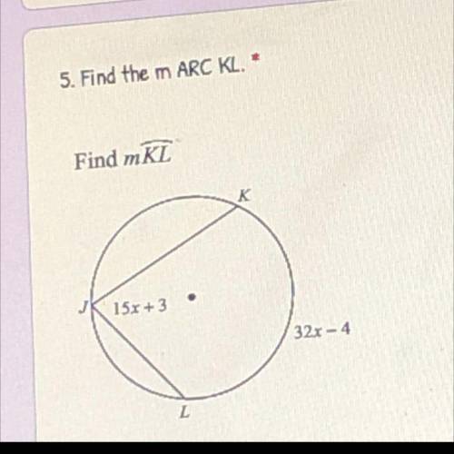Find arc mKL(only real answers)