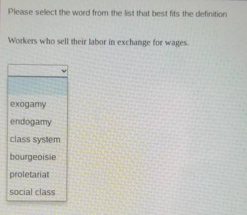 Please select the word from the list that best fits the definition Workers who sell their labor in